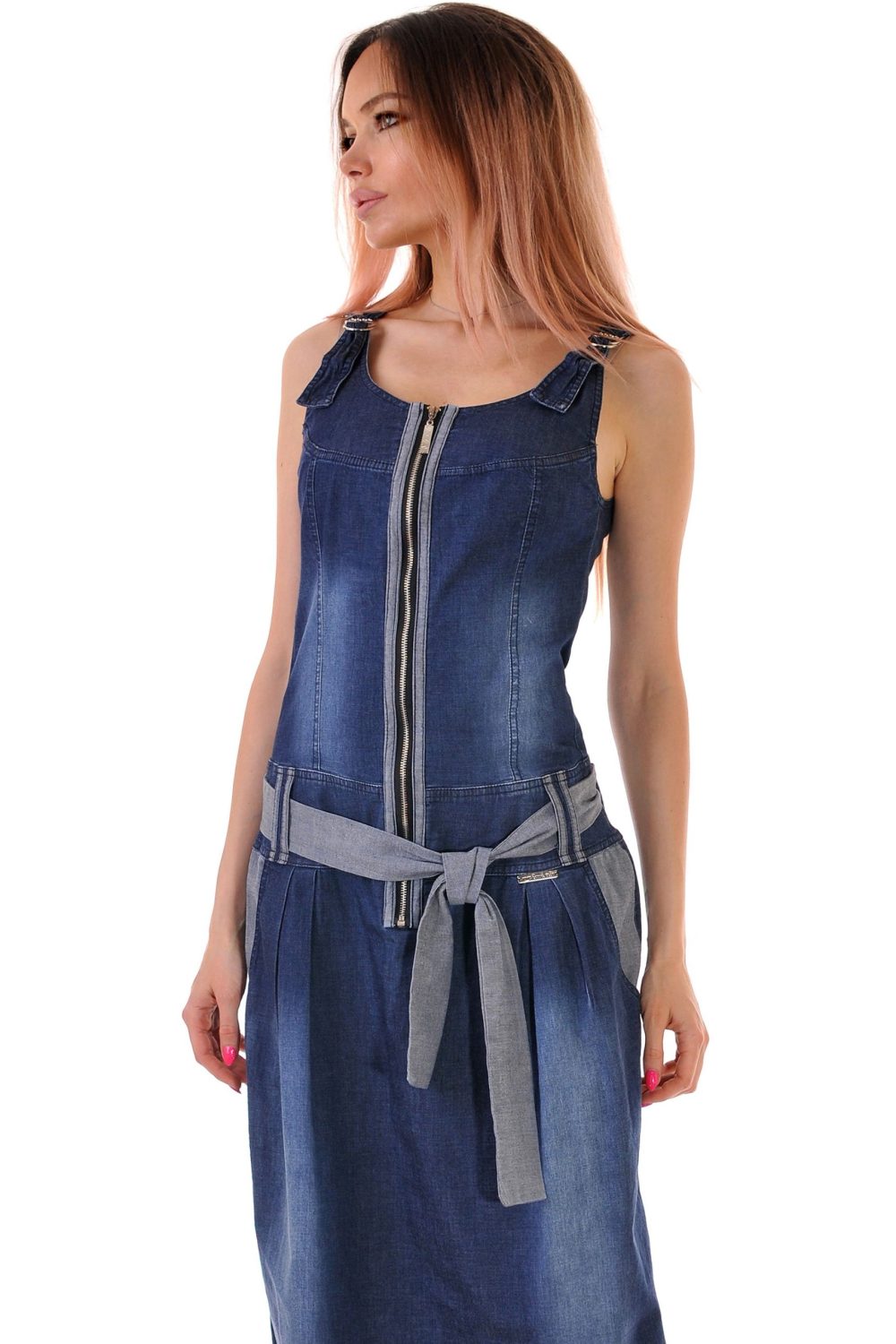 Дълга дънкова рокля-сукман Benito 1