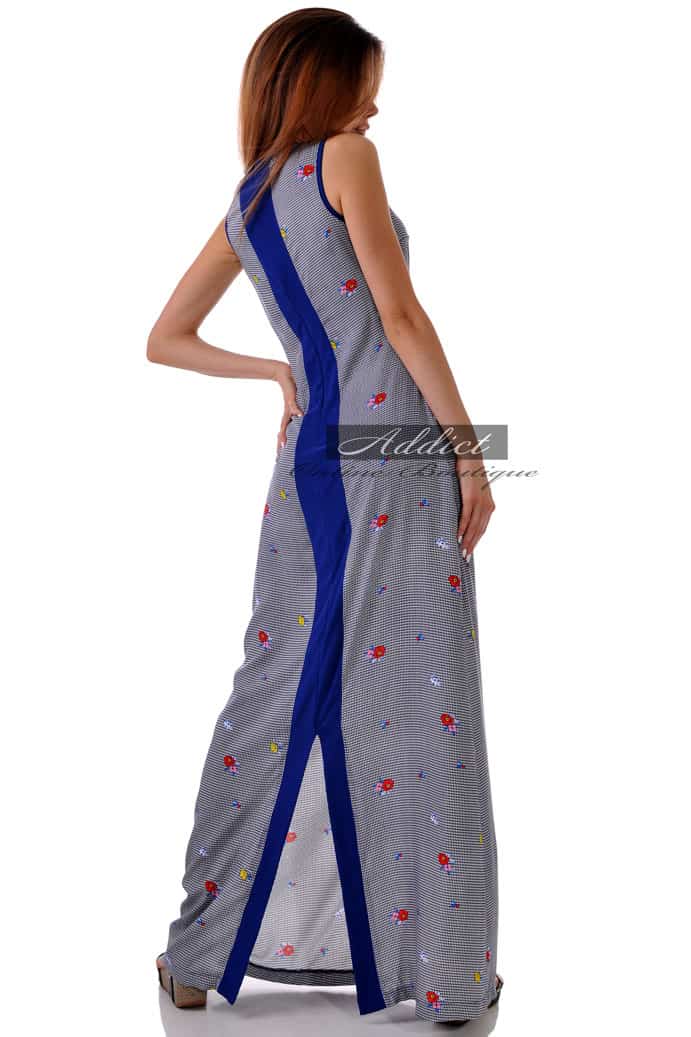 Дълга рокля със син кант Benito 3 summer