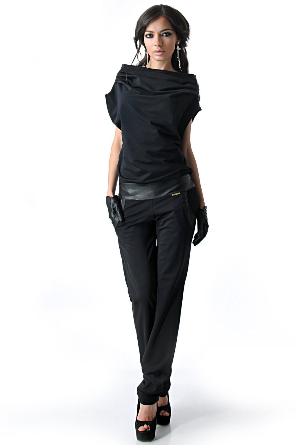 Гащеризон с дантела на орнаменти Vincent black ornaments