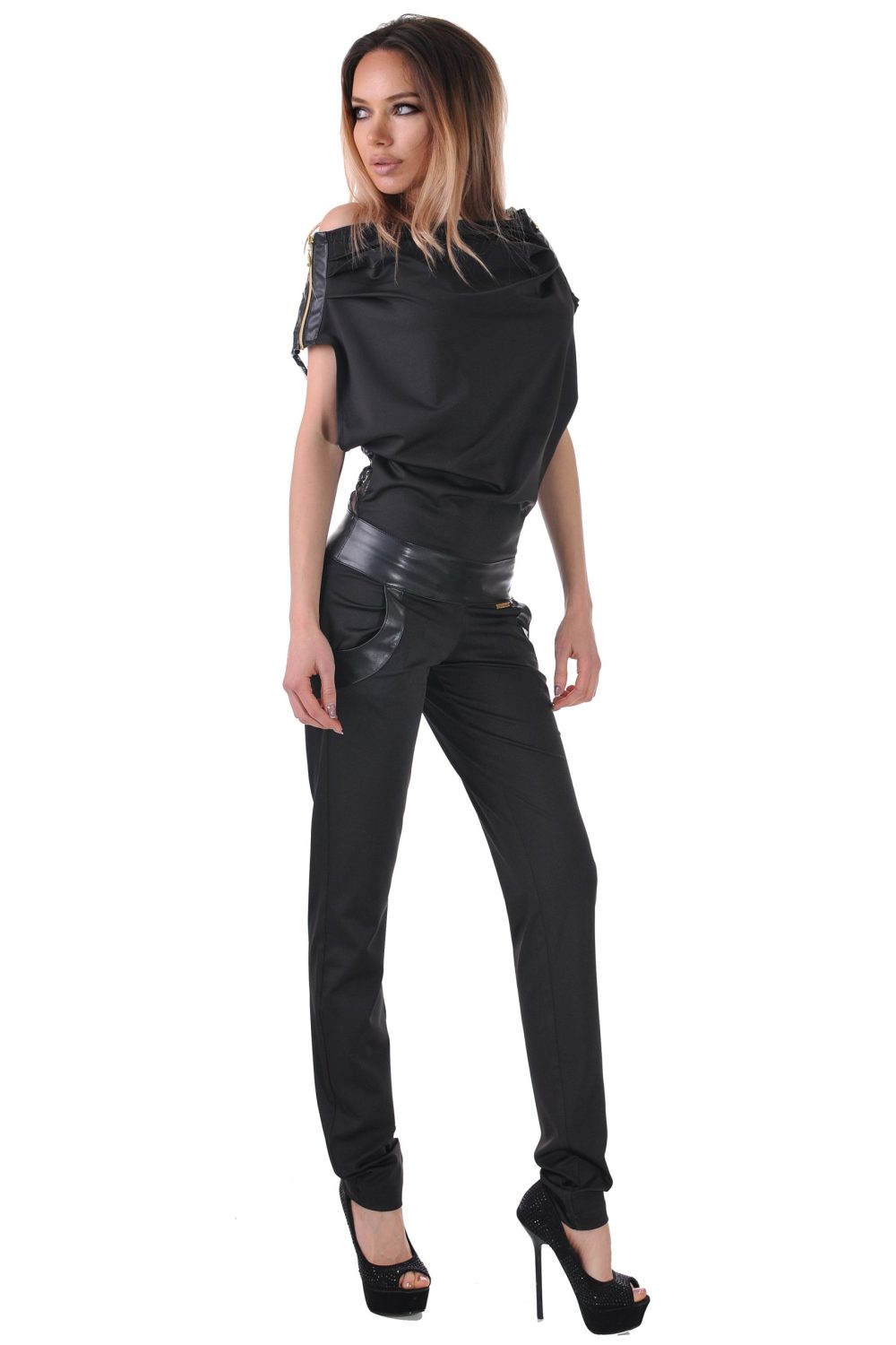 Гащеризон с дантела на орнаменти Vincent black ornaments