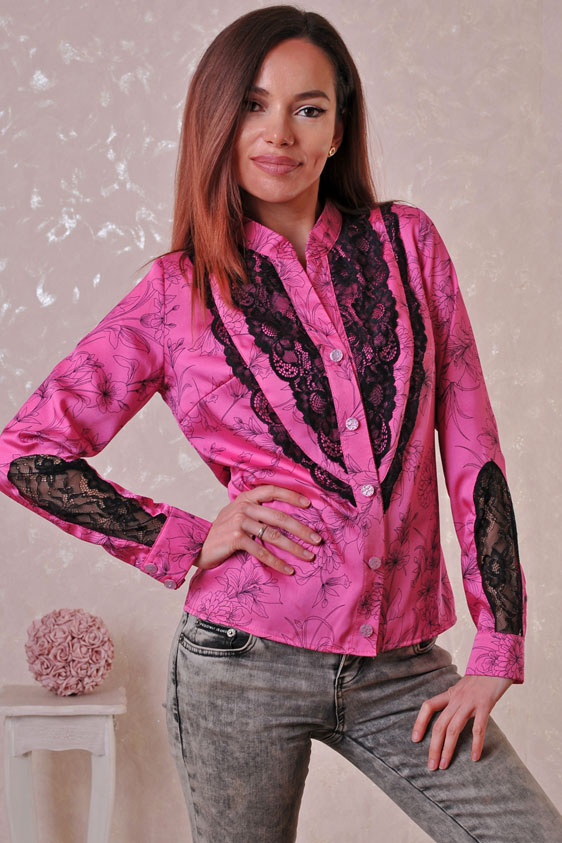 Дамска розова риза с дантела Desire