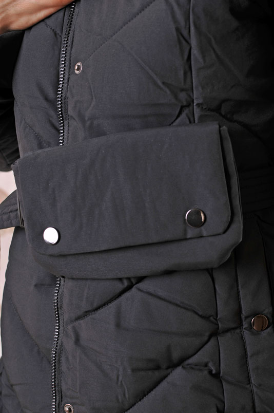 Дамско дълго яке с естествен косъм