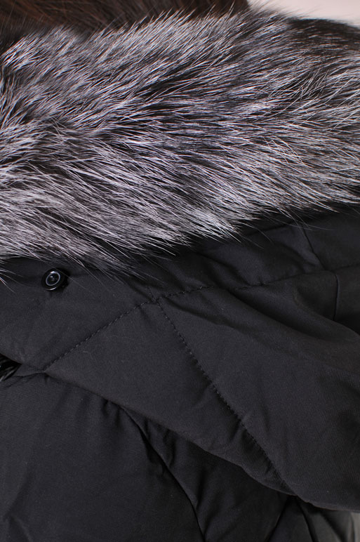 Дамско дълго яке с естествен косъм