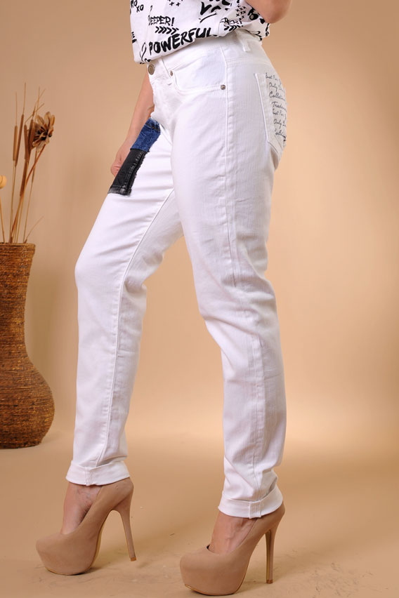 Дамски бели дънки