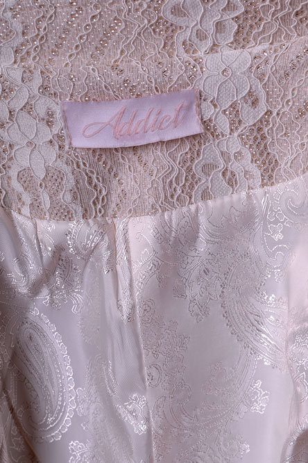 Дамско сако от жакард Style Kristina от бял дантелен жакард