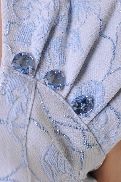 Рокля Barby от жакард в светло синьо