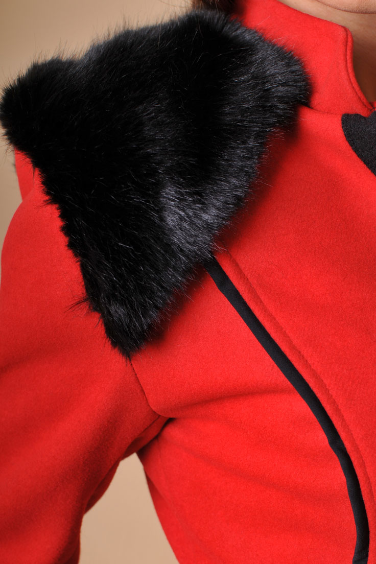 Дамско късо палто Giovanni в червено