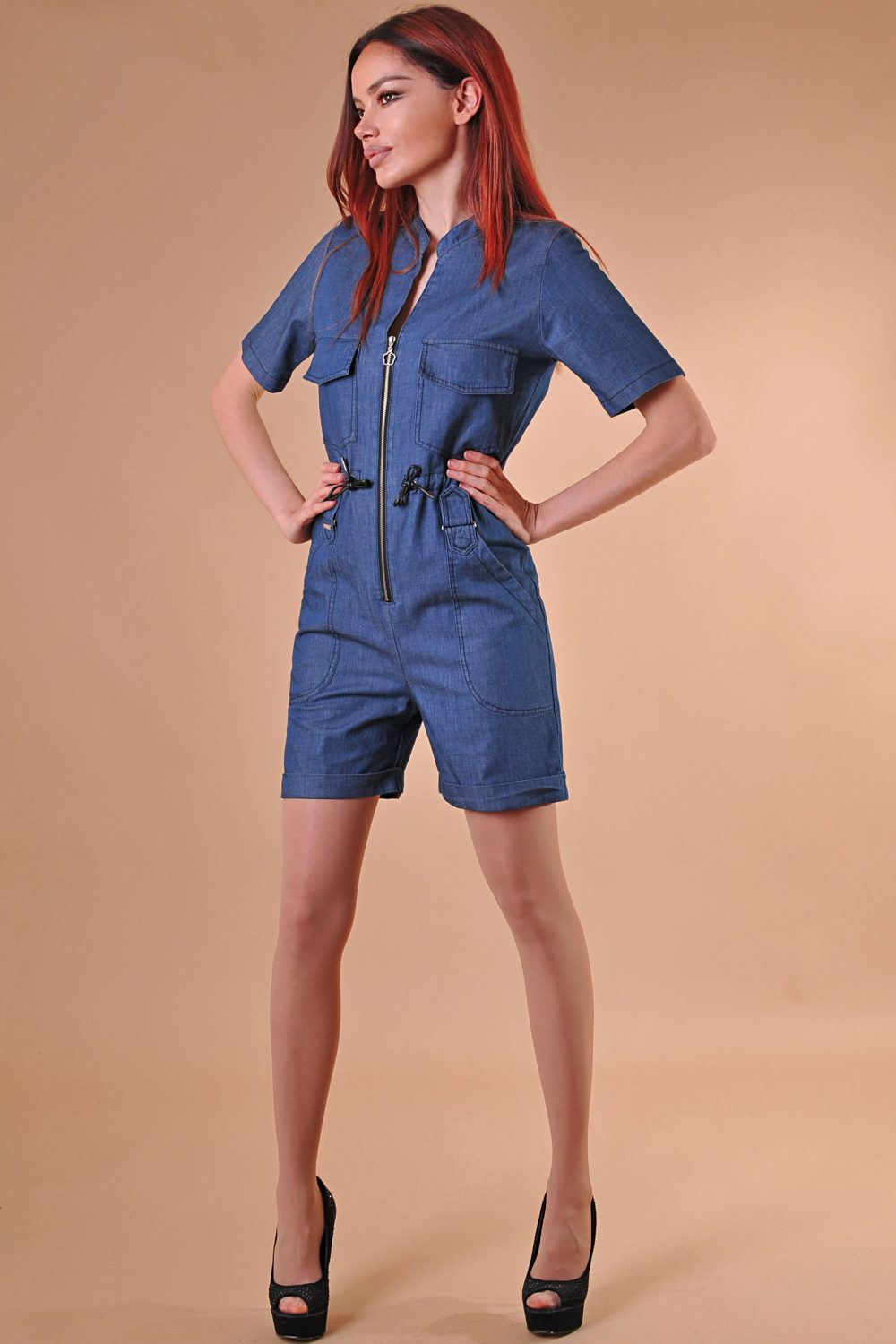 Blue Mood къс дънков гащеризон от памучен деним