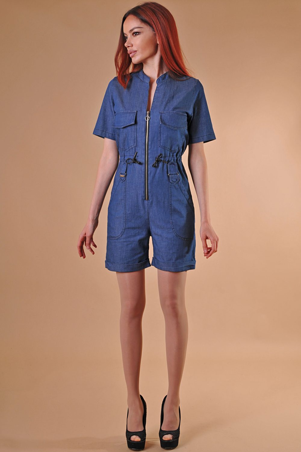 Blue Mood къс дънков гащеризон от памучен деним