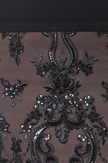 Черна рокля от луксозна дантела Adi